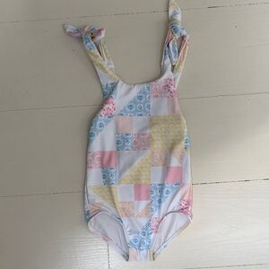 Pastel Patchwork One-Piece Swimsuit for Kids - Multicolor